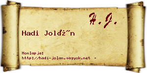 Hadi Jolán névjegykártya