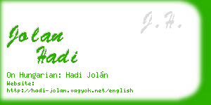 jolan hadi business card